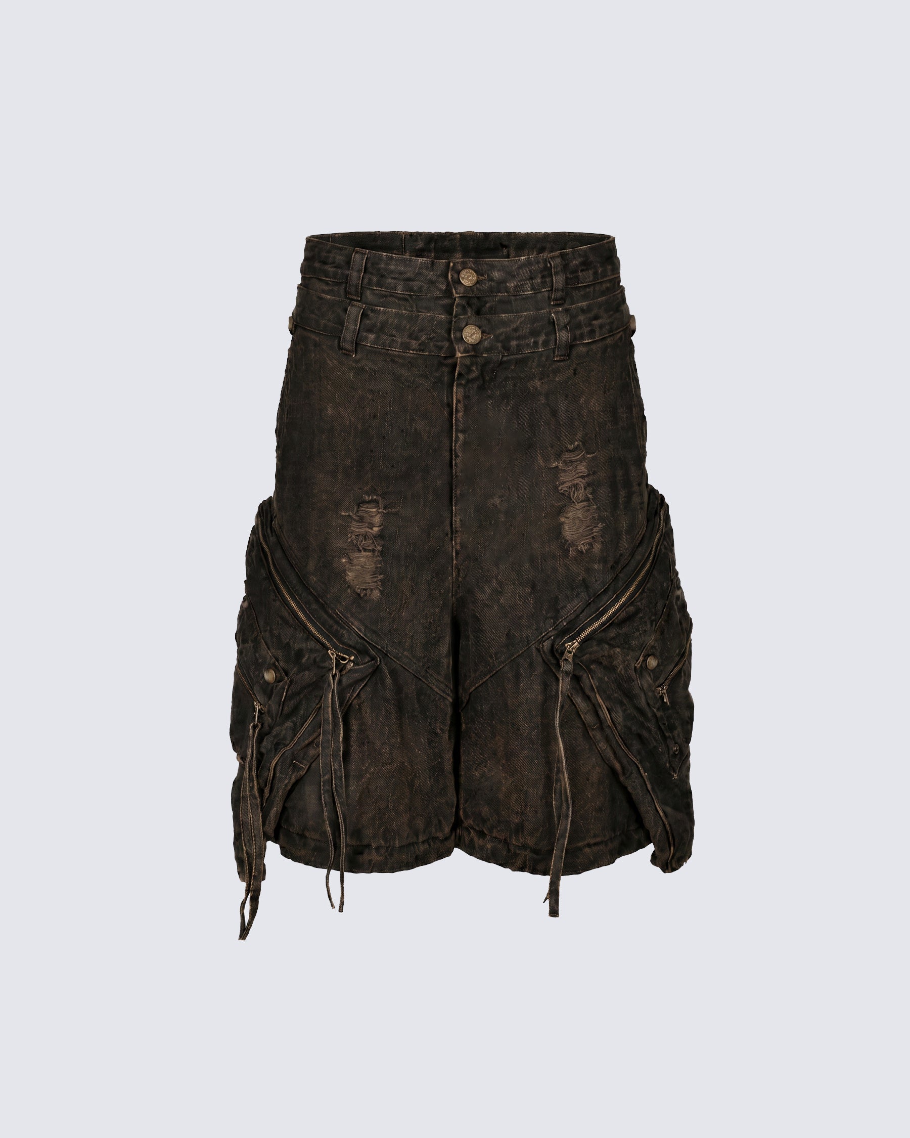 GRYFT Retro Double-Waistband Bermuda Shorts