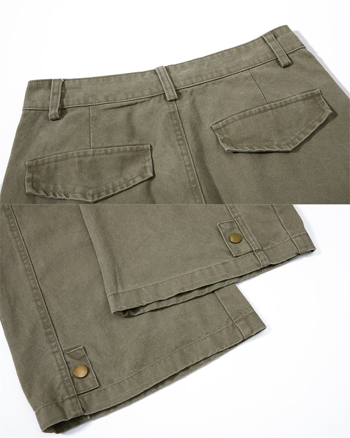 GRYFT Utility Washed Pleated Curve Pants