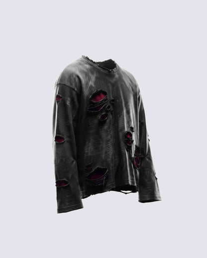 GRYFT RED RUST Series | Distressed Raglan Long Sleeve