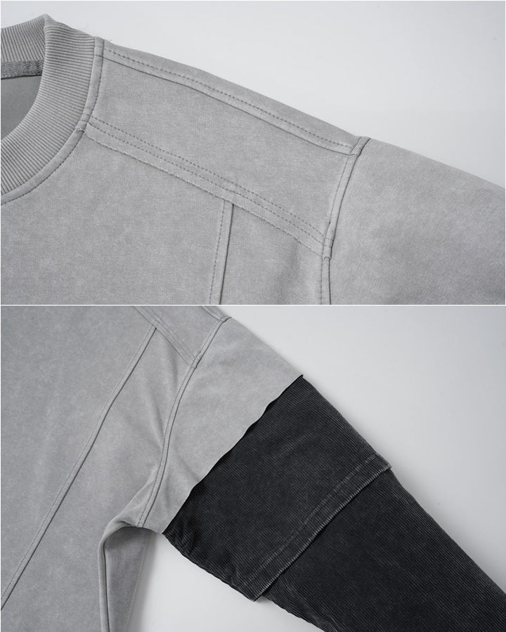 GRYFT Grunge Distressed Patchwork Layered Tee