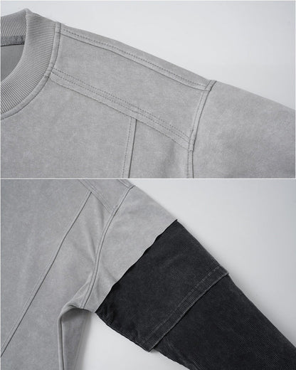 GRYFT Grunge Distressed Patchwork Layered Tee