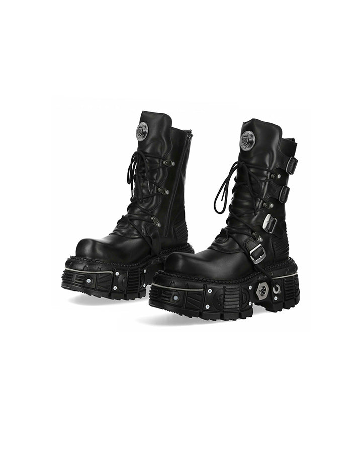New High-Top Buckled Gothic Boots