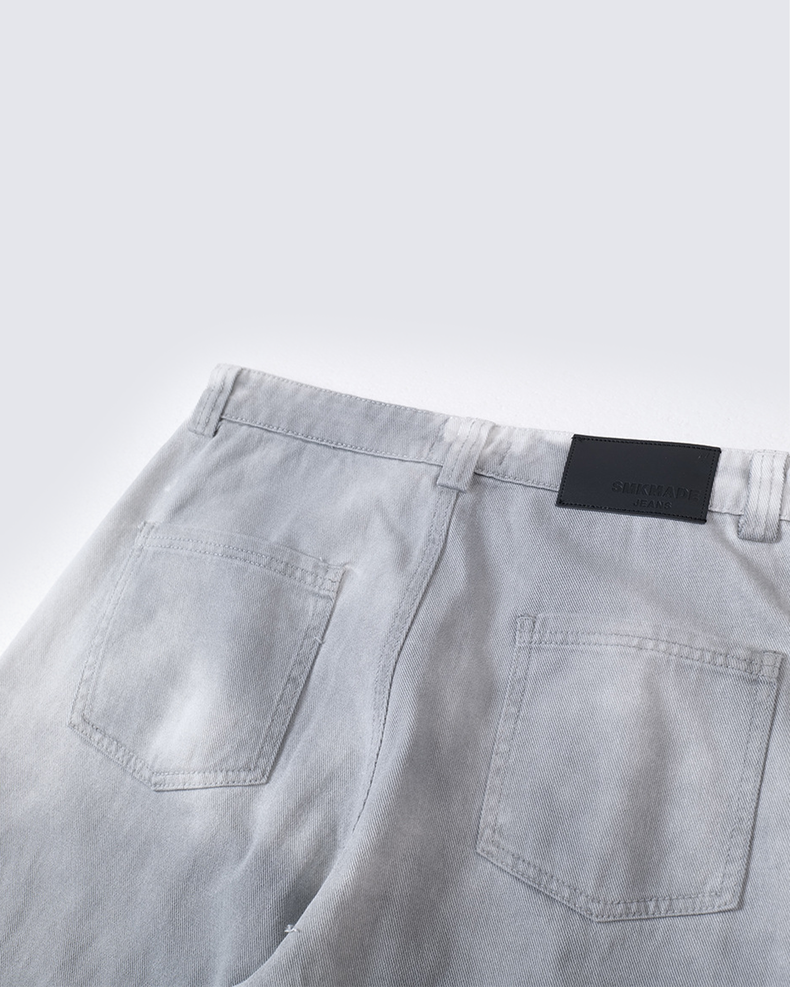 Grey Wide-Leg Panel Denim Pants