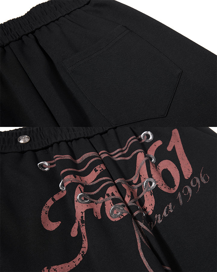 GRYFT Y2K Lace-Up Stripe Curved Blade Pants