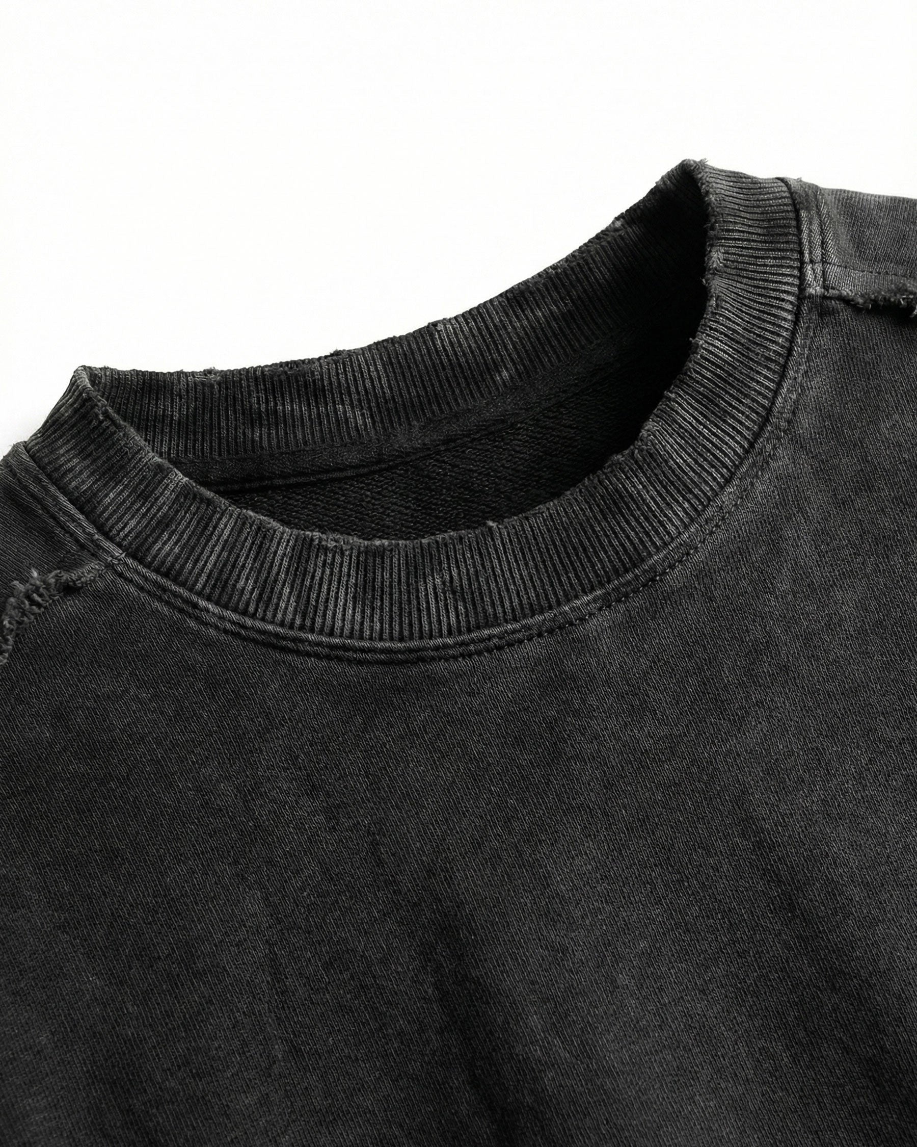 LOW SATURATION-Washed Zip Detail Cropped Sweatshirt