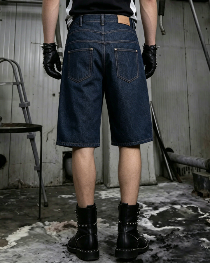 Layered Pocket Denim Shorts