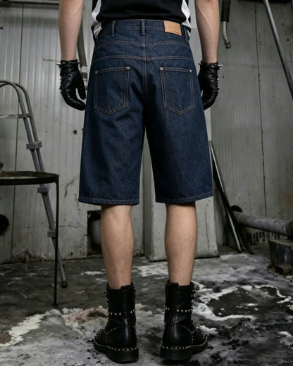 Layered Pocket Denim Shorts