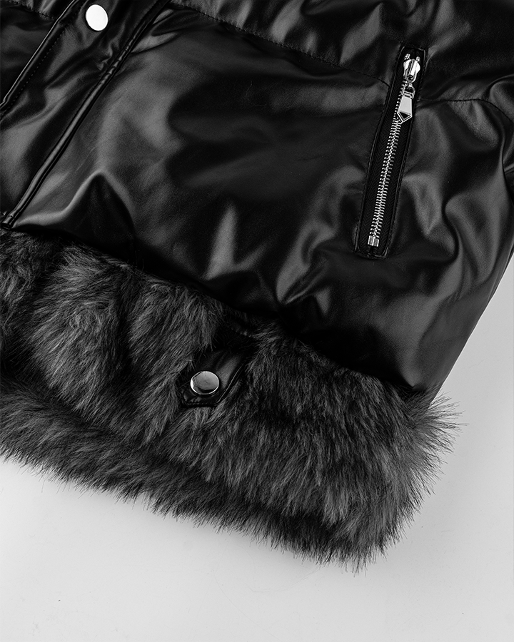 Puffer Jacket with Fur Trim