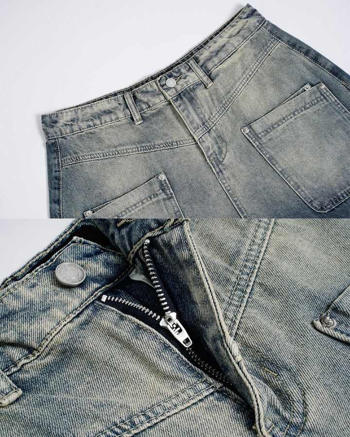 High Street Distressed Oversized Dragging Dad Denim Pants