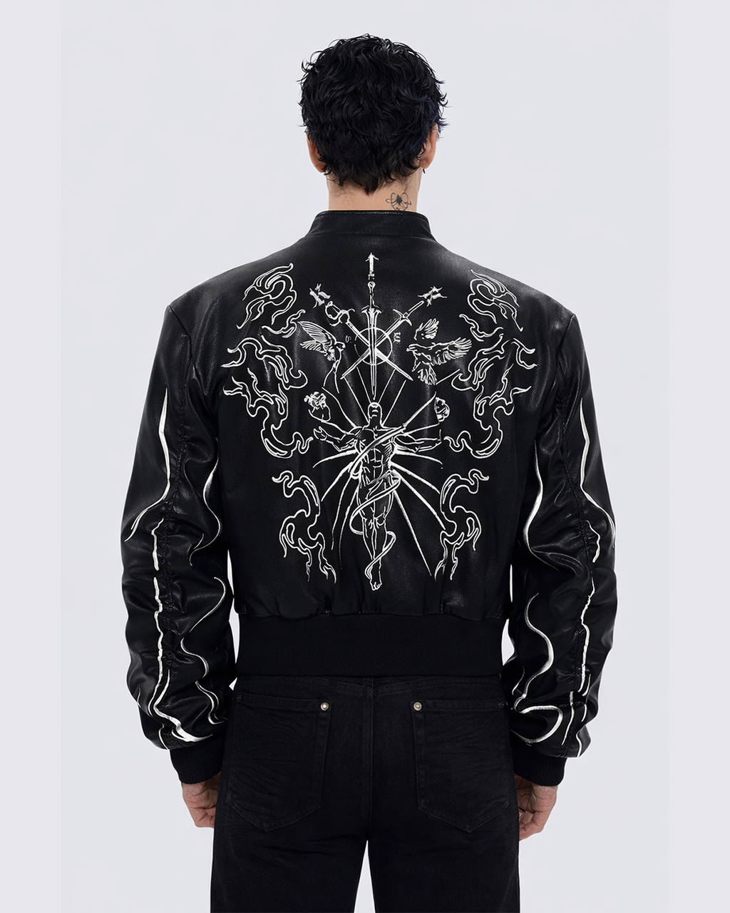 "Ascension Path" Embroidered Moto Jacket