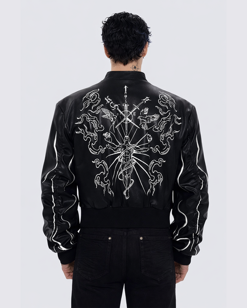 "Ascension Path" Embroidered Moto Jacket