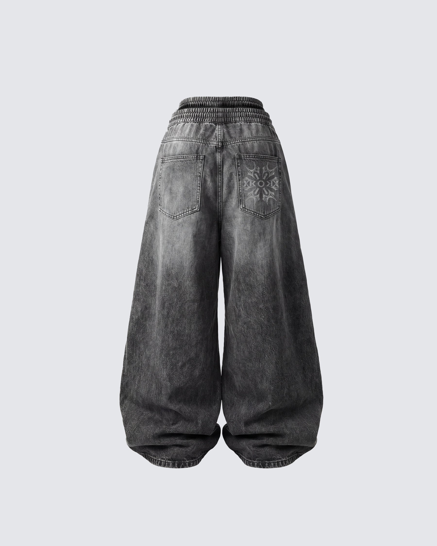 GRYFT-Double-Ended Washed Loose-Fit SweatPants