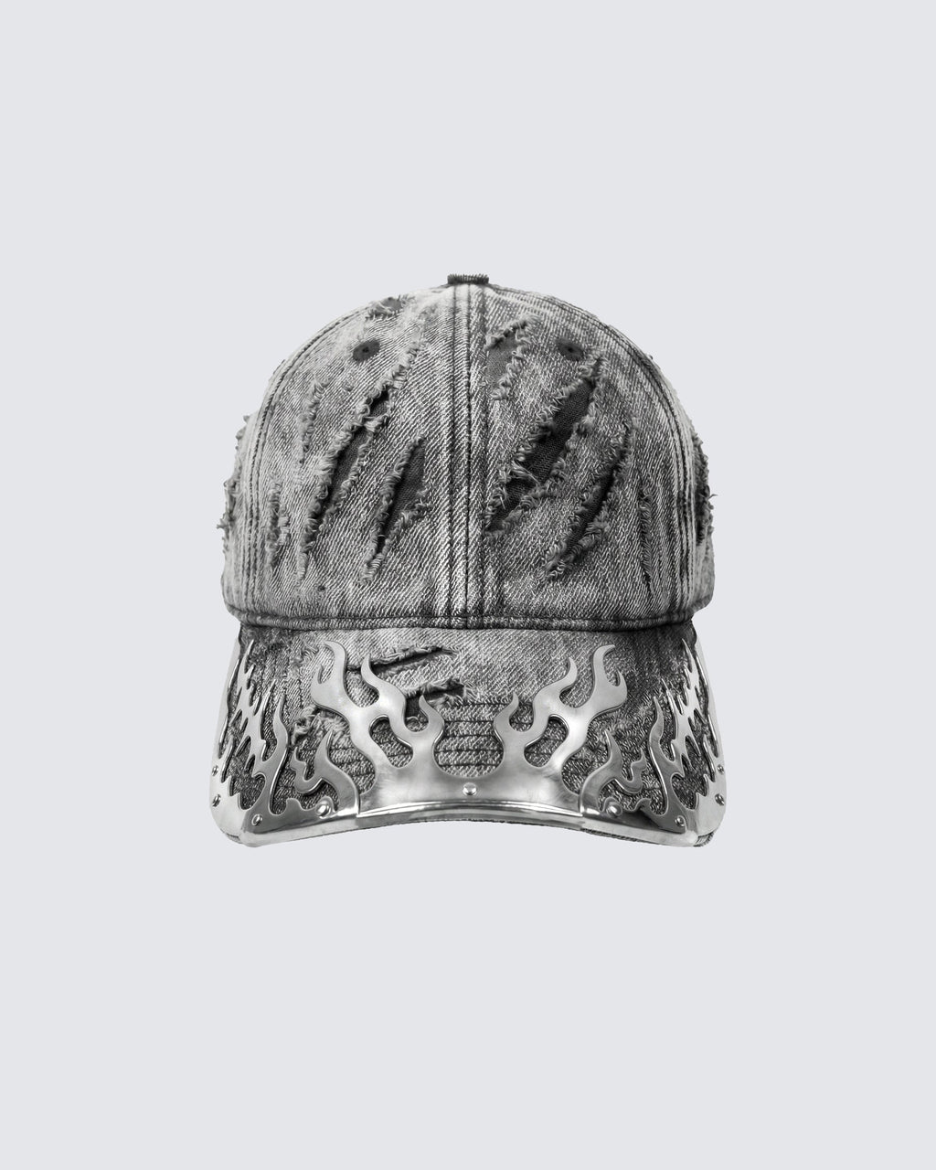 GRYFT-Post-Apocalyptic Flame Metal Denim Cap