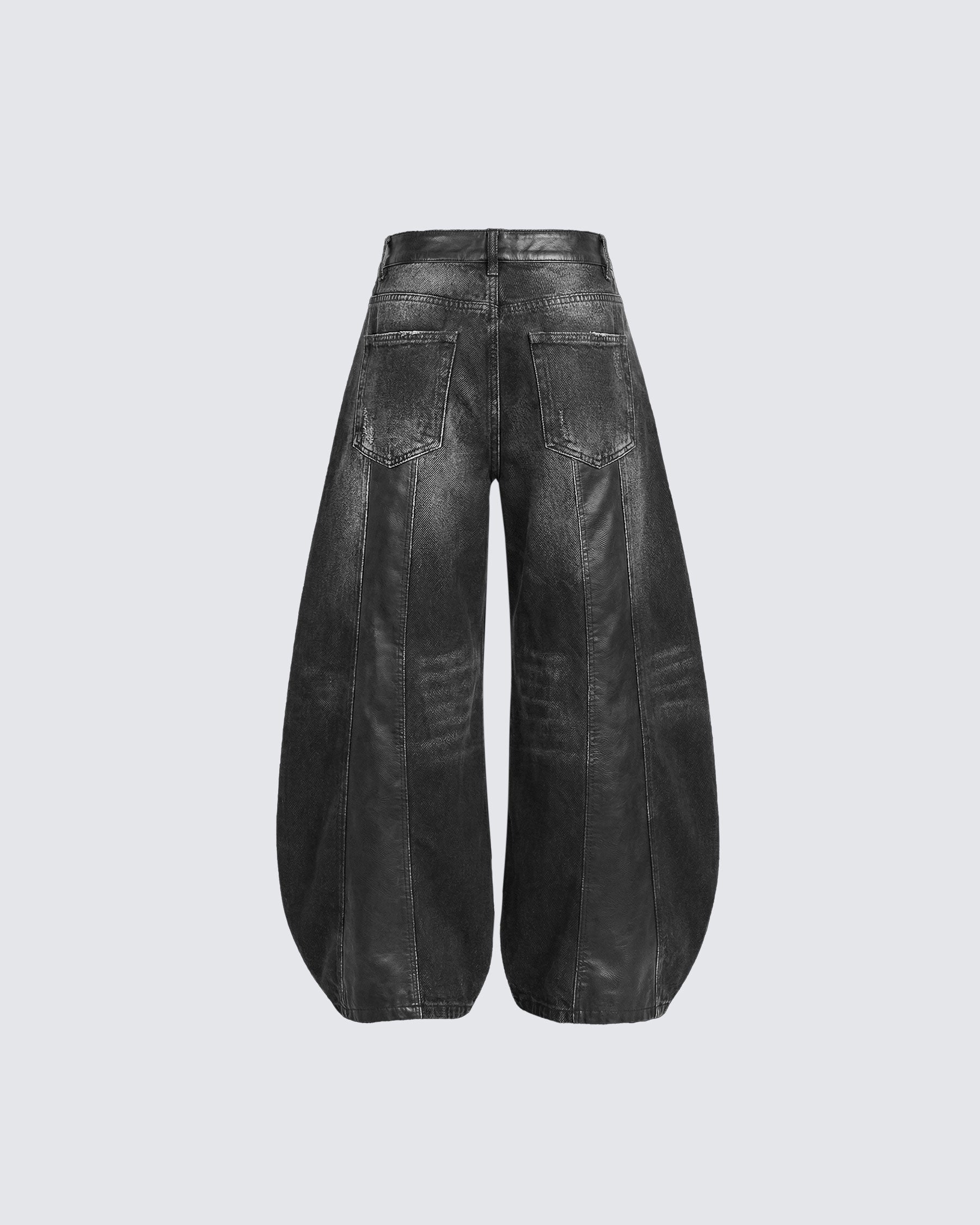 LOW SATURATION-Washed Wide-Leg Denim Pants