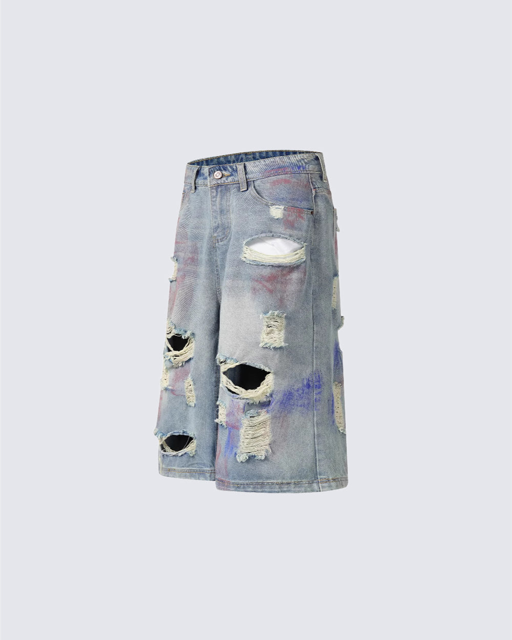 American Graffiti Distressed Denim Shorts