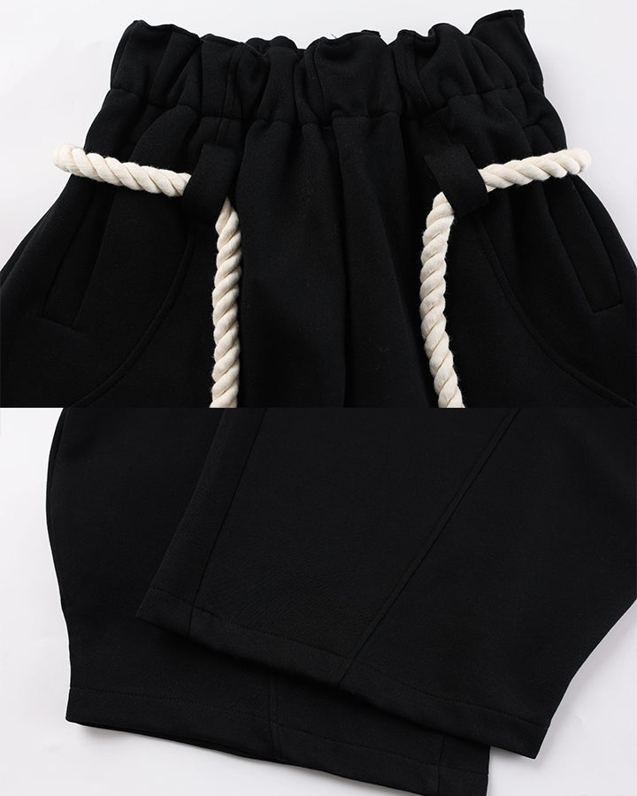 New Casual Relaxed Curved Wide-Leg Pants
