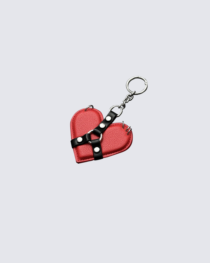 Heart Shaped Leather Bag Charm