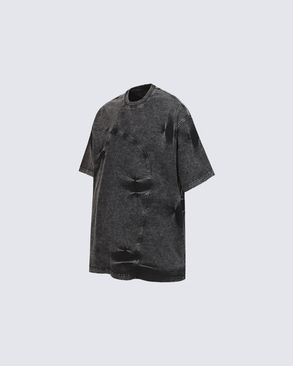 American Vintage Washed Patchwork Short Sleeve T