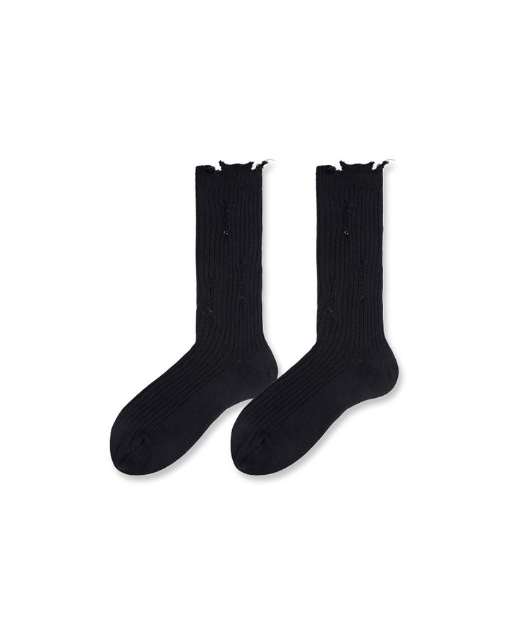 GRYFT Men's Distressed Minimalist Slouch Crew Socks