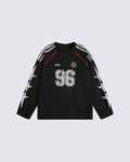 Vintage 96 Print Long Sleeve Streetwear Jersey