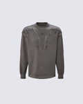 GRYFT Grunge Washed Patchwork Sweater