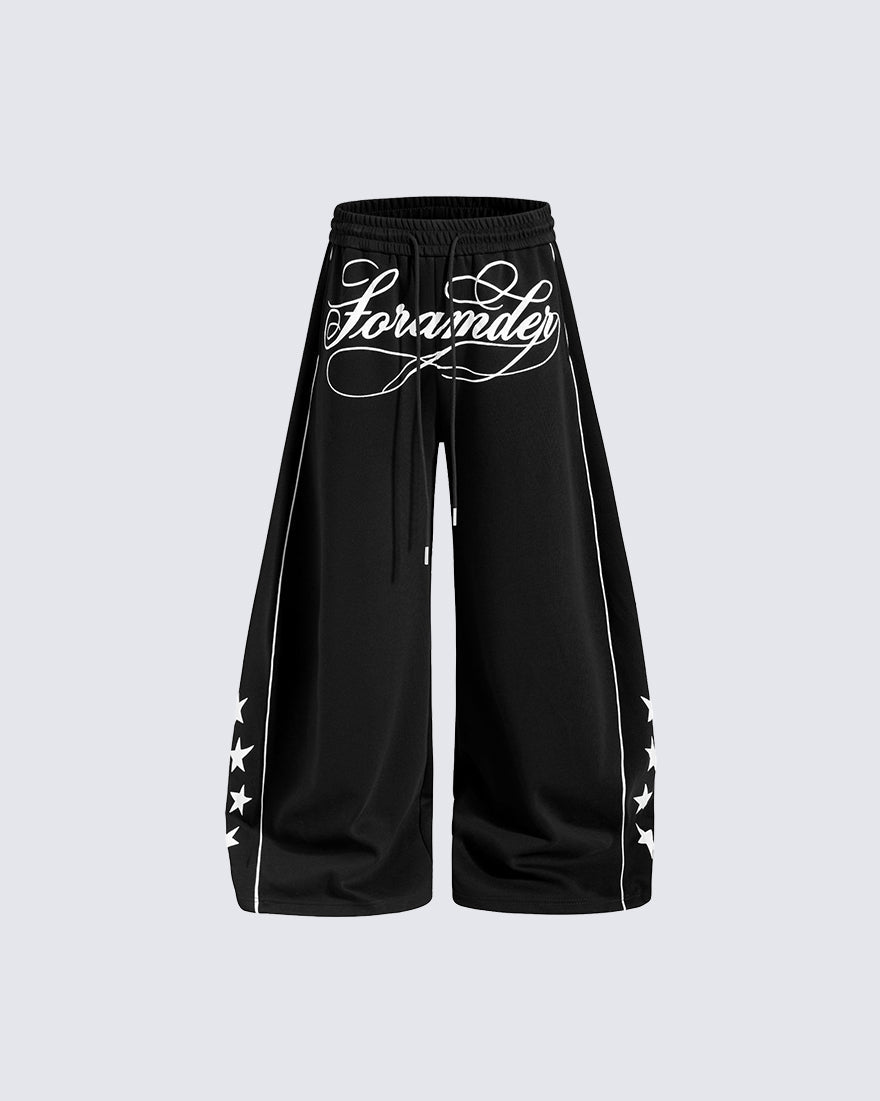 GRYFT Streetwear Graphic Star Wide Leg Pants