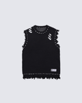 Distressed Trim Hollow Out Knit Tank Top