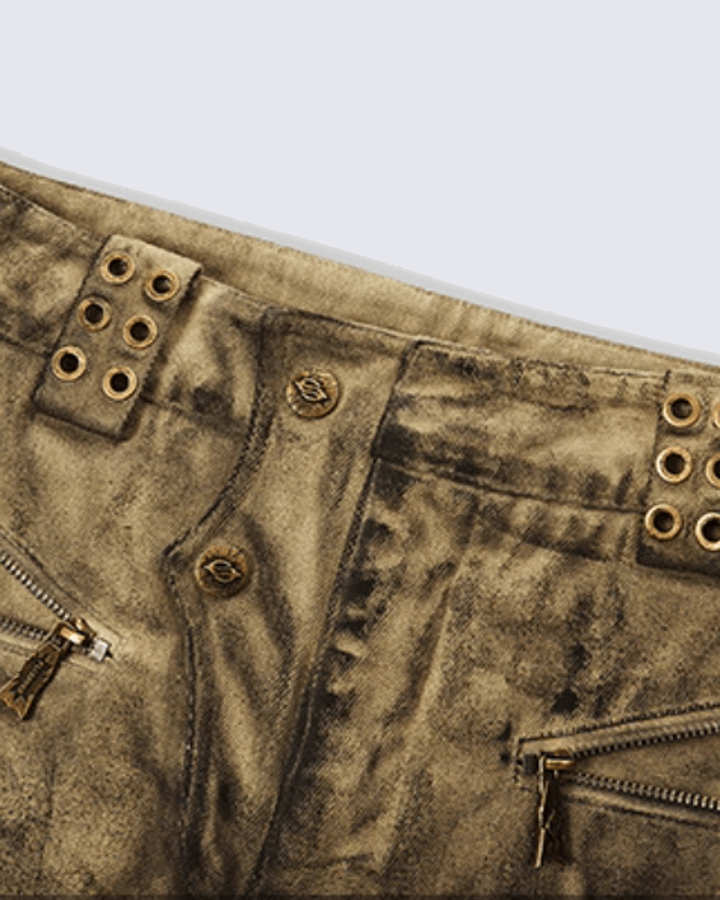 Tactical Textured Wide-Leg Cargo Pants