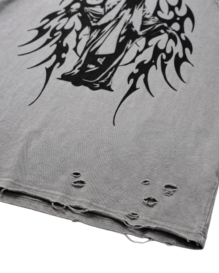 Grunge Angel Graphic Oversized T-Shirt