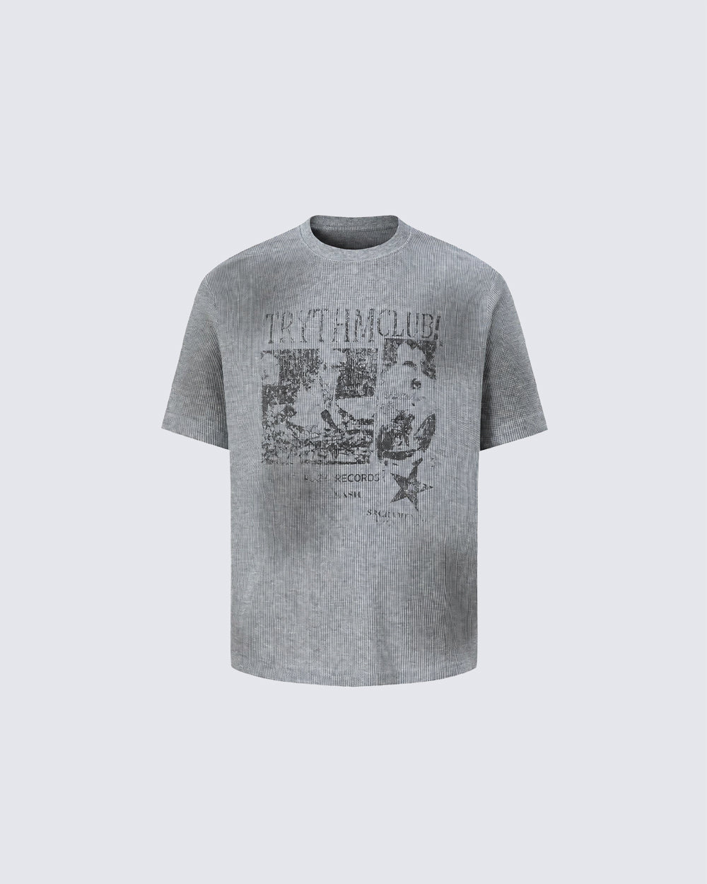Waffle New Texture Vintage Washed Short T-Shirt
