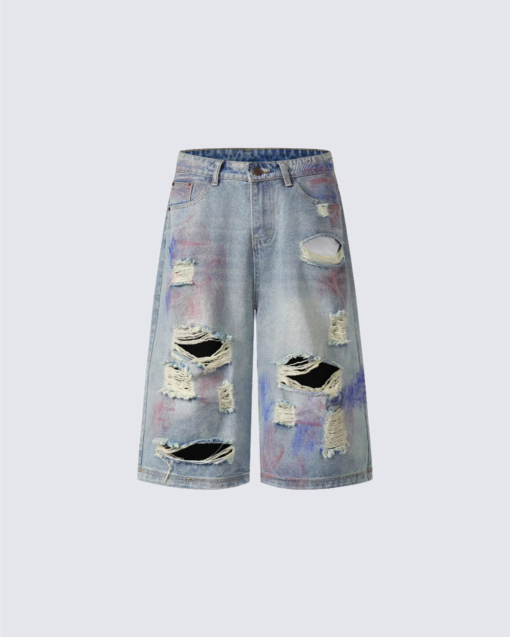 American Graffiti Distressed Denim Shorts