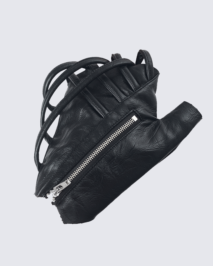 Gothic Punk Lace-Up Fingerless Faux Leather Gloves