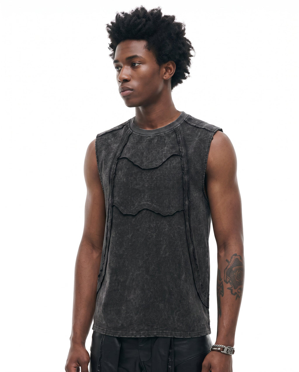 GRYFT Retro Frayed Sleeveless Vest