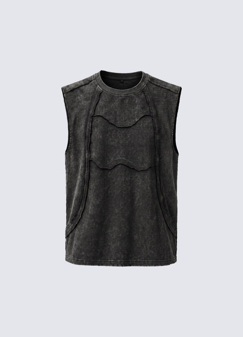 GRYFT Retro Frayed Sleeveless Vest