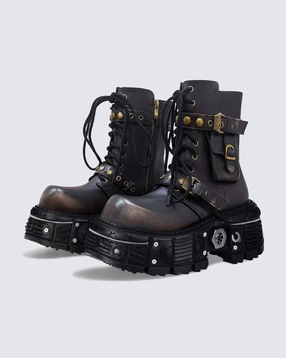 Gothic Punk Heavy-Duty Combat Boots