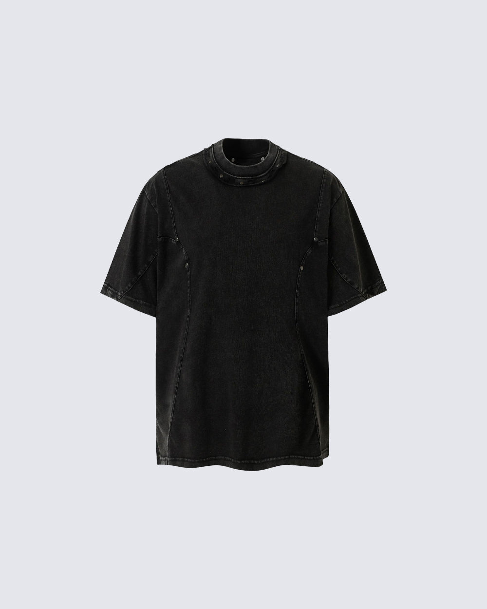 Distressed Irregular Curve Patchwork New Tee