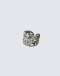 Gothic Cross Inlaid Zircon Open Ring