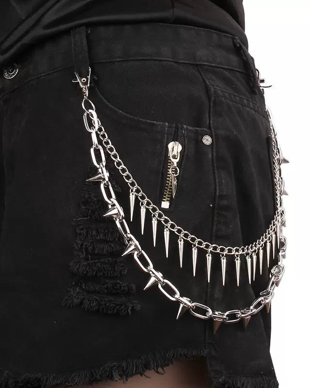 Gothic Dark Punk Studded Double-Layer Pant Chain
