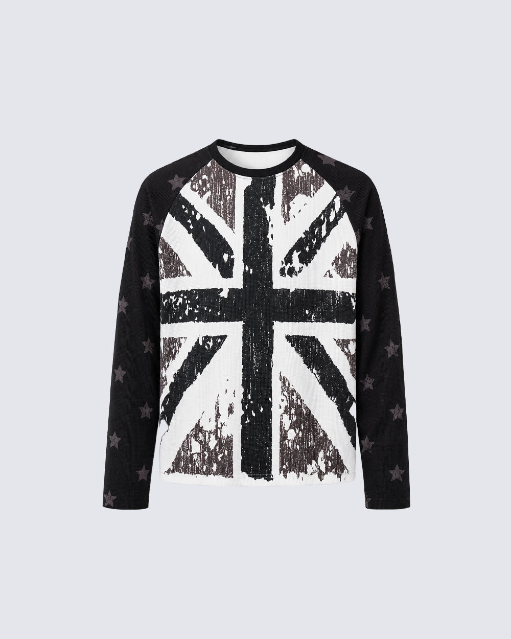 GRYFT American-Style Casual Streetwear Waffle-Knit Long-Sleeve T-Shirt