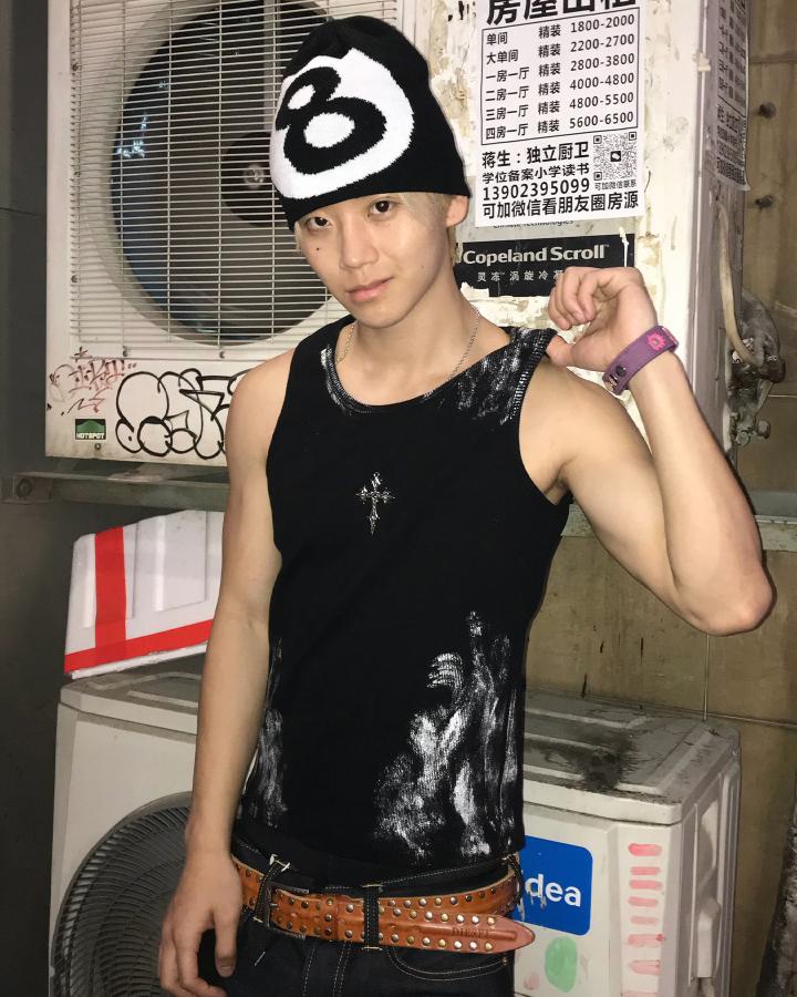 Vintage-Inspired Distressed Black Tank Top