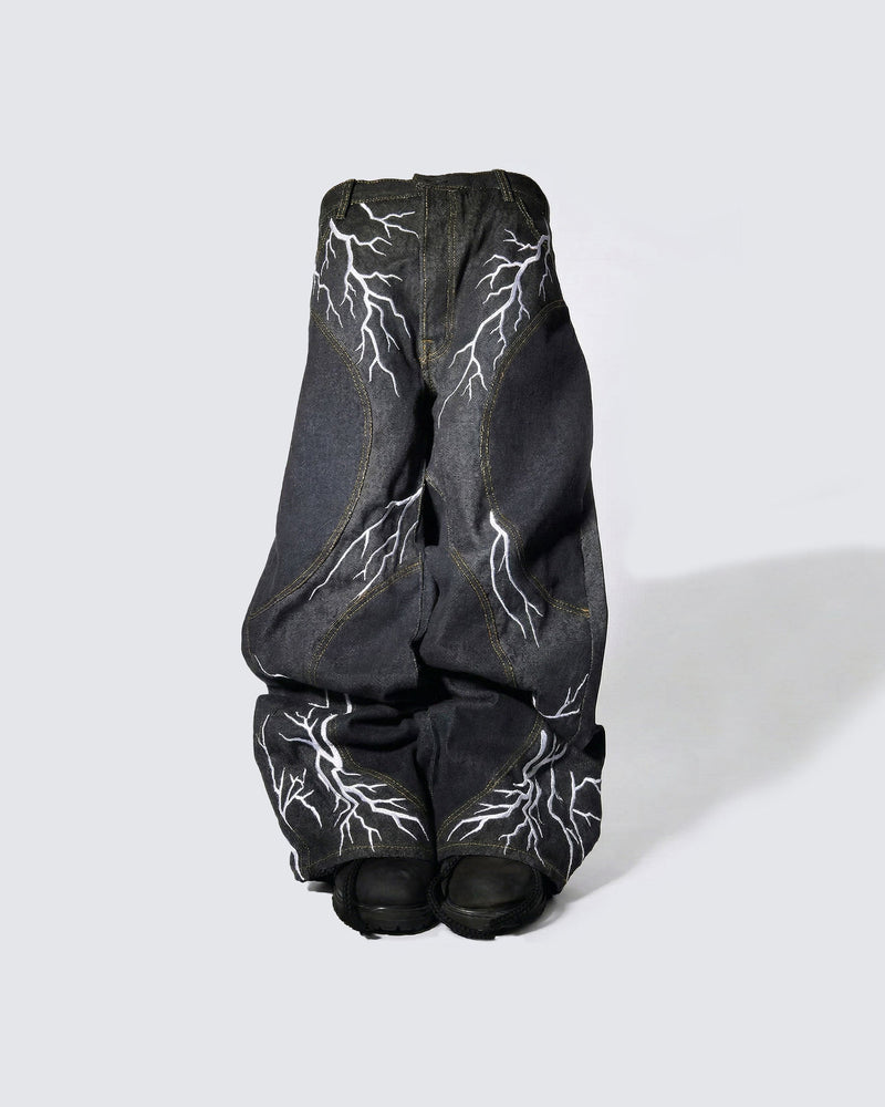 LIGHTNING Series | Double-Sided Embroidery Raw Denim