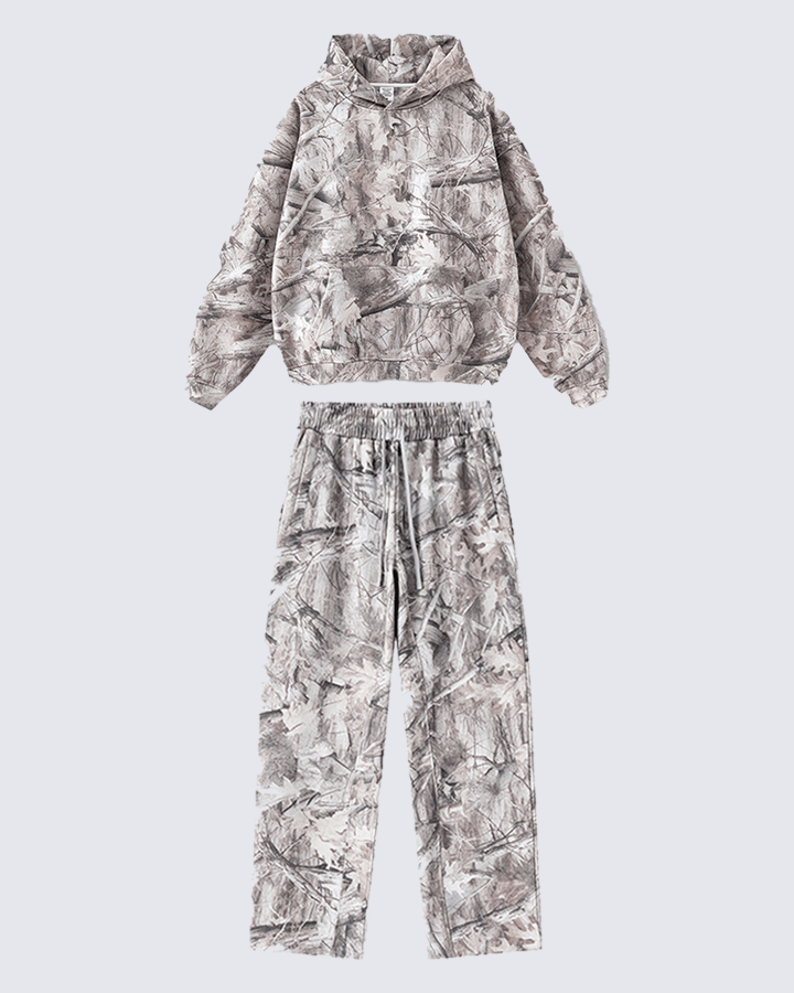 Heavyweight Fleece Camo Hoodie Cotton Blend
