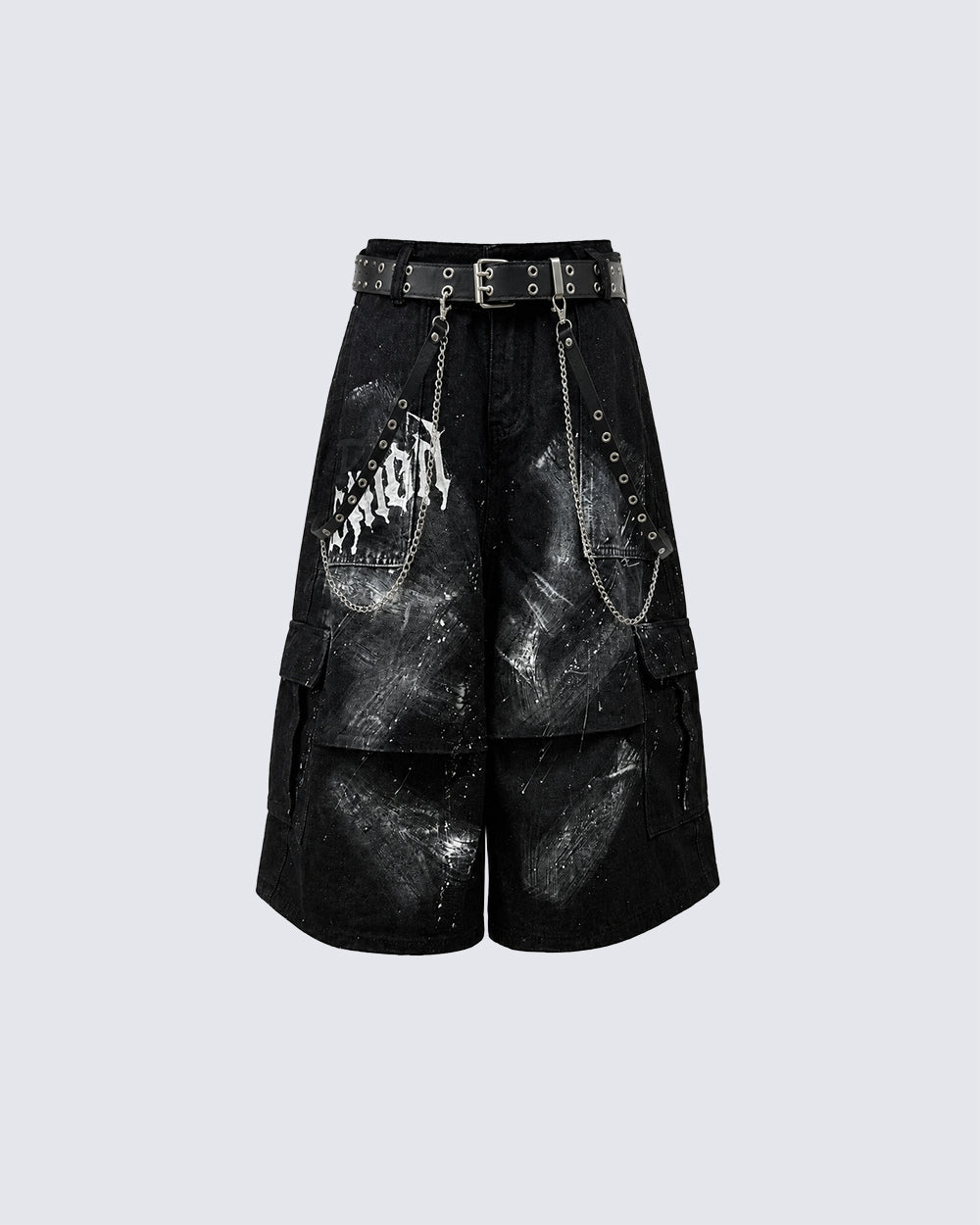 Punk Gothic New Random Paint Splatter Shorts