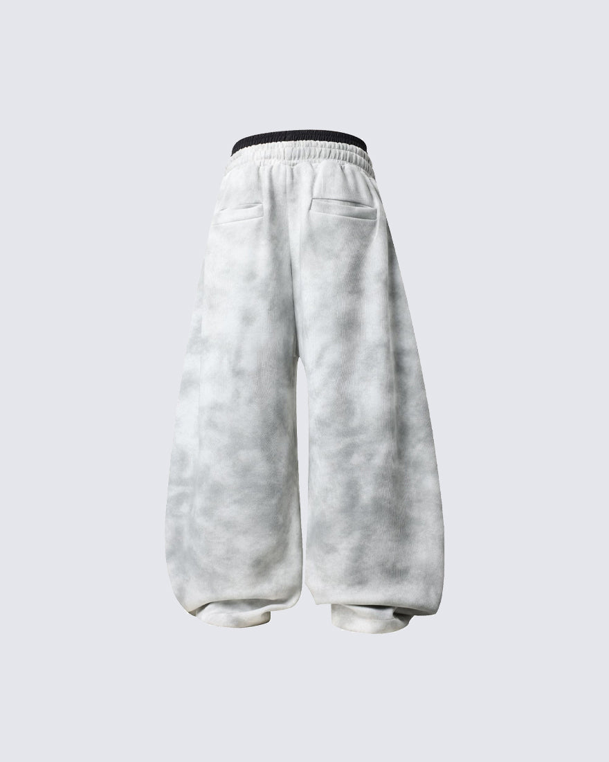 Double Waist Washed Side Stripe Sweatpants
