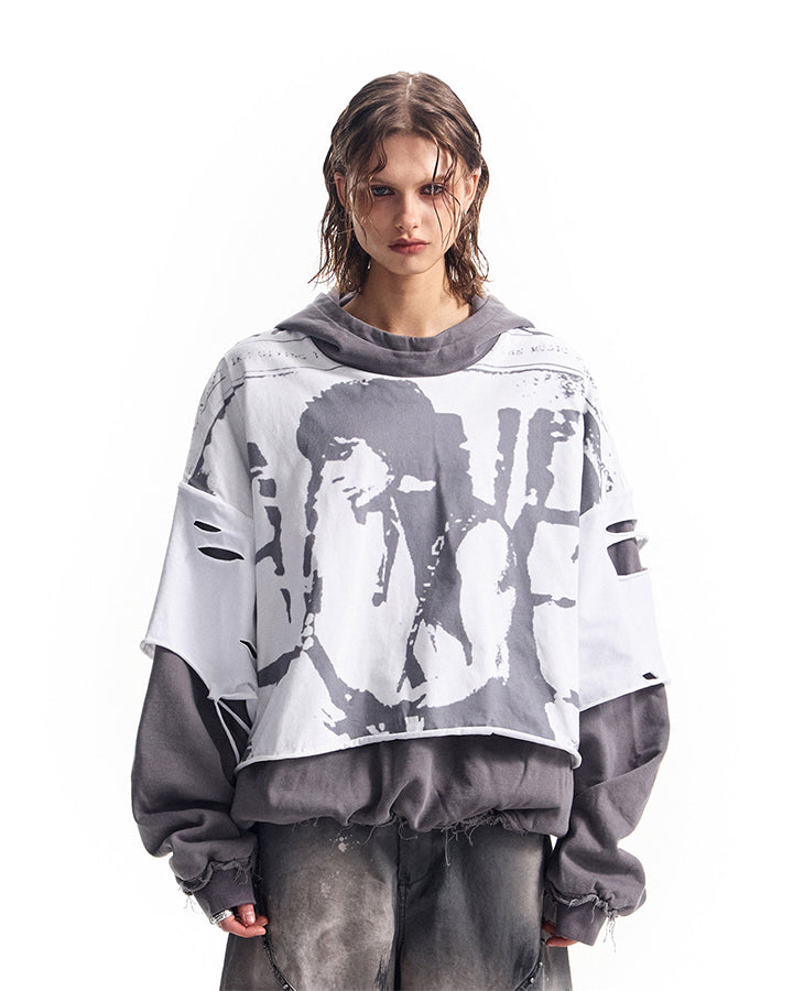 GRYFT Grunge Layered Hoodie