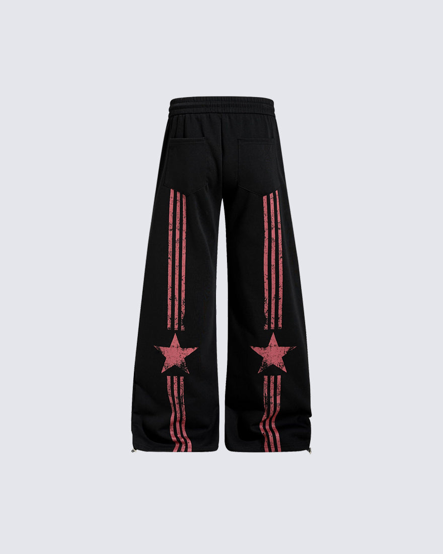 American Retro Street Graphic Star Print Sweatpants
