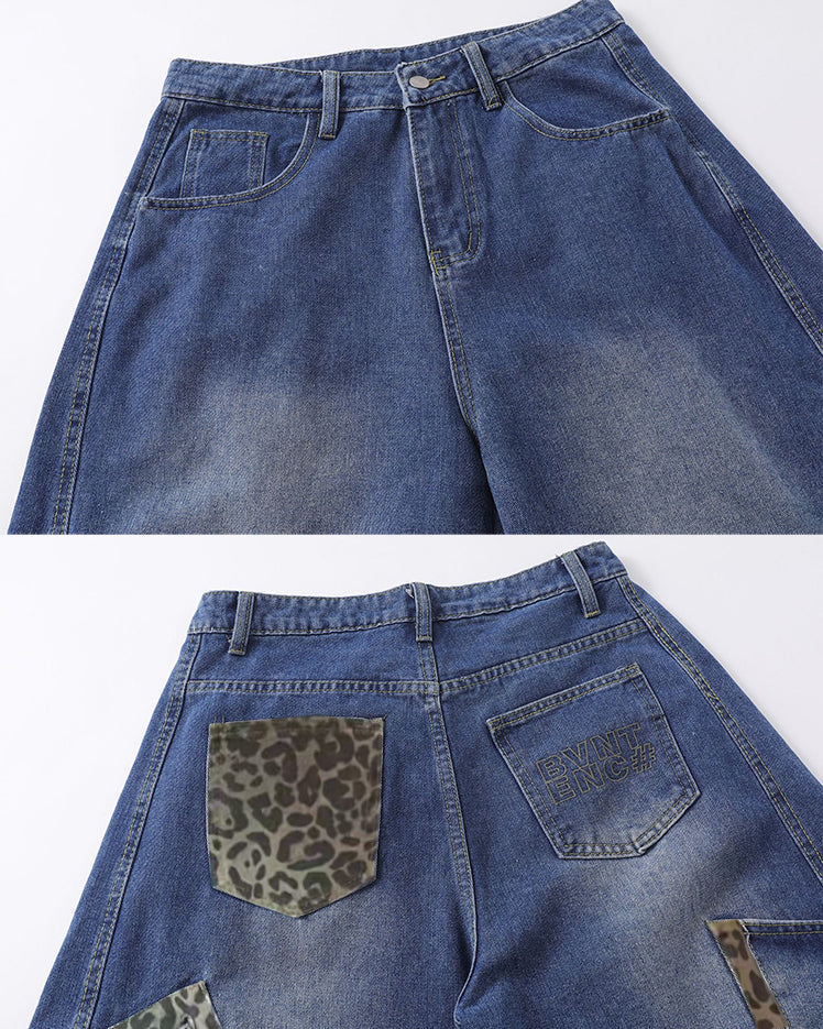 Oversized Denim Cargo Pants