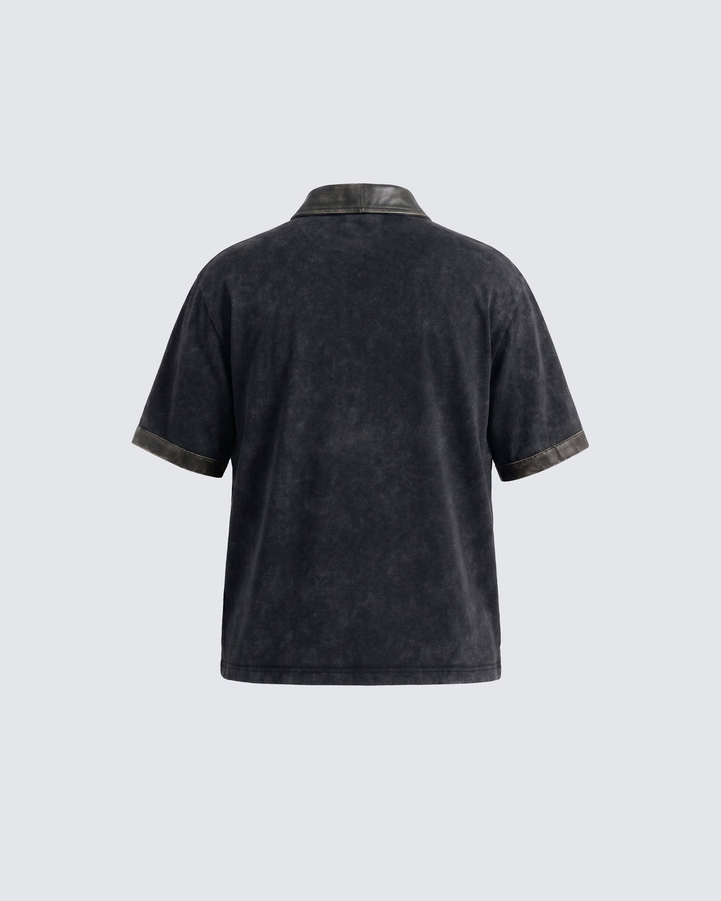 GRYFT -New Vintage Washed Letter Print Polo Shirt