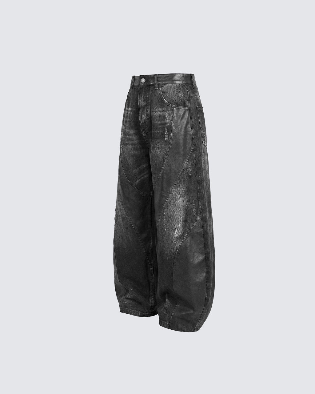 LOW SATURATION-Washed Wide-Leg Denim Pants