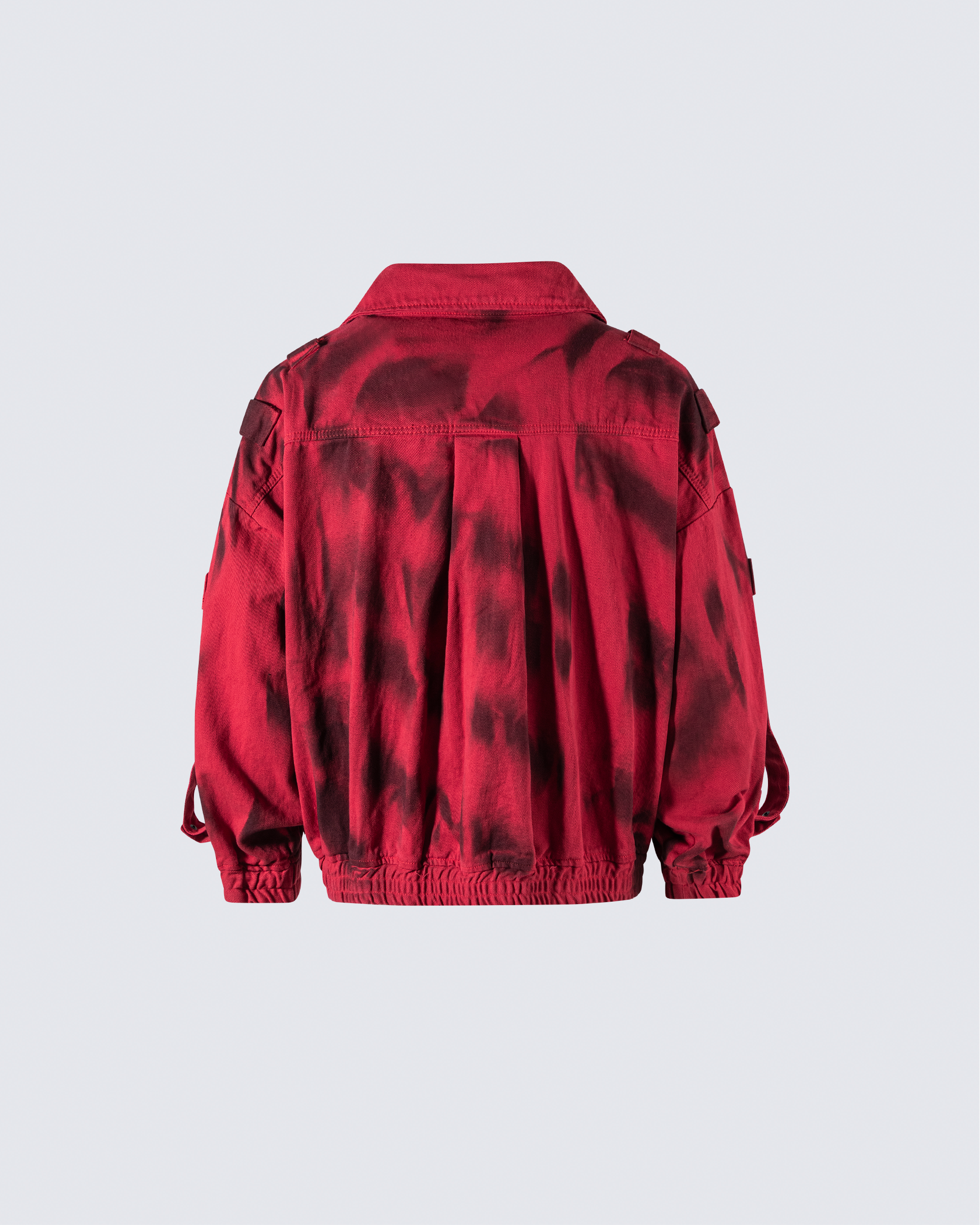 Graffiti Print Oversized Red Jacket
